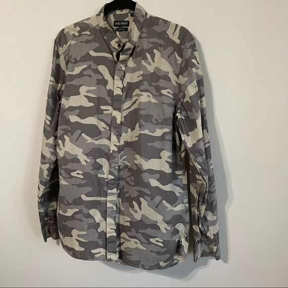 ASOS Antony Morato Grandad Collar Shirt In Camo - Picture 4 of 12